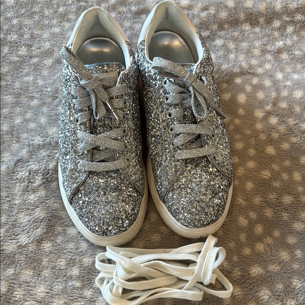 Kate Spade Glitter Silver Women's Sneakers